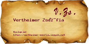 Vertheimer Zsófia névjegykártya