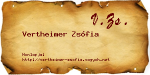 Vertheimer Zsófia névjegykártya